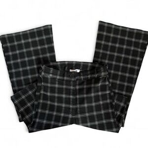 Garage Black and white plaid flare pants